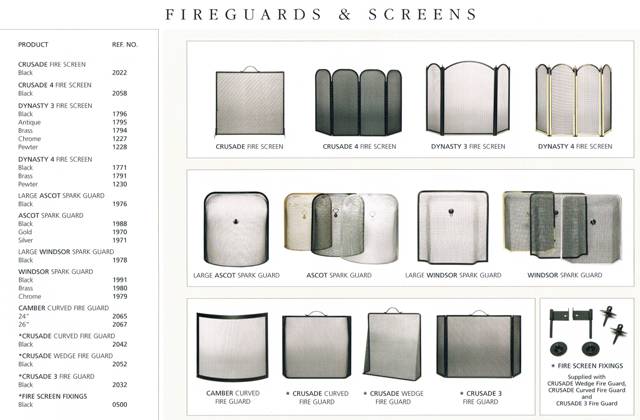 SOILD FUEL RANGE OF ACCESSORIES&nbsp;FIREGUARDS AND SCREENS