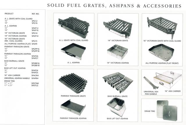 SOILD FUEL RANGE OF ACCESSORIES&nbsp;SOLID FUEL GRATES AND ACC