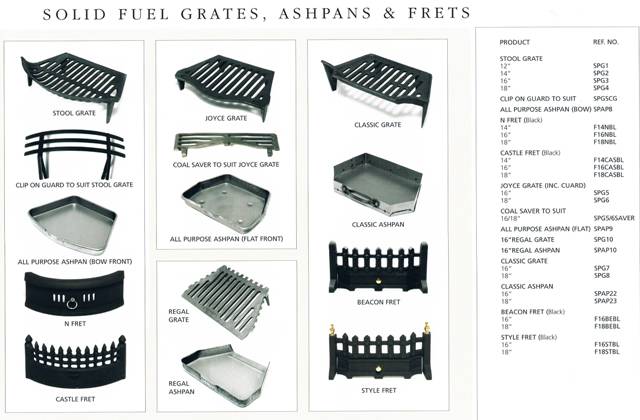 SOILD FUEL RANGE OF ACCESSORIES&nbsp;SOLID FUEL GRATES AND ACC